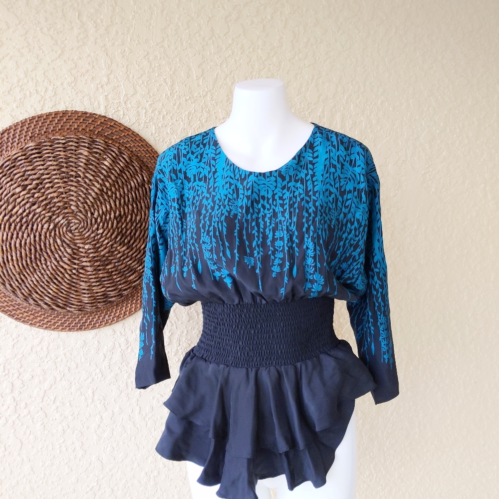 Parker silk‎ smocked waisted layered waist